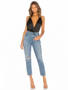 AGOLDE Jeans Revolve Jamie High Rise Classic Straight Distressed Size 25